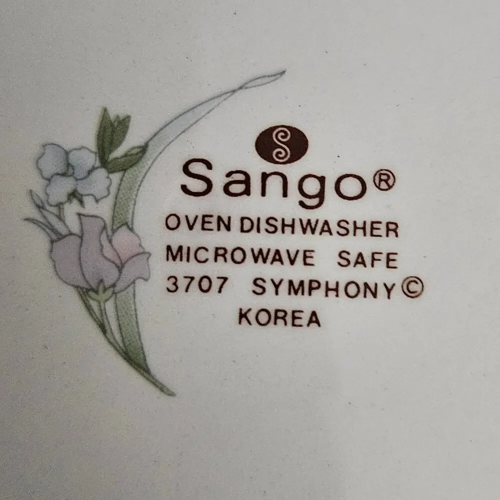 Sango Symphony 3707 Salad Plates Set of 3 Floral Pink Purple Korea Vintage